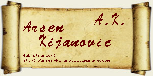 Arsen Kijanović vizit kartica